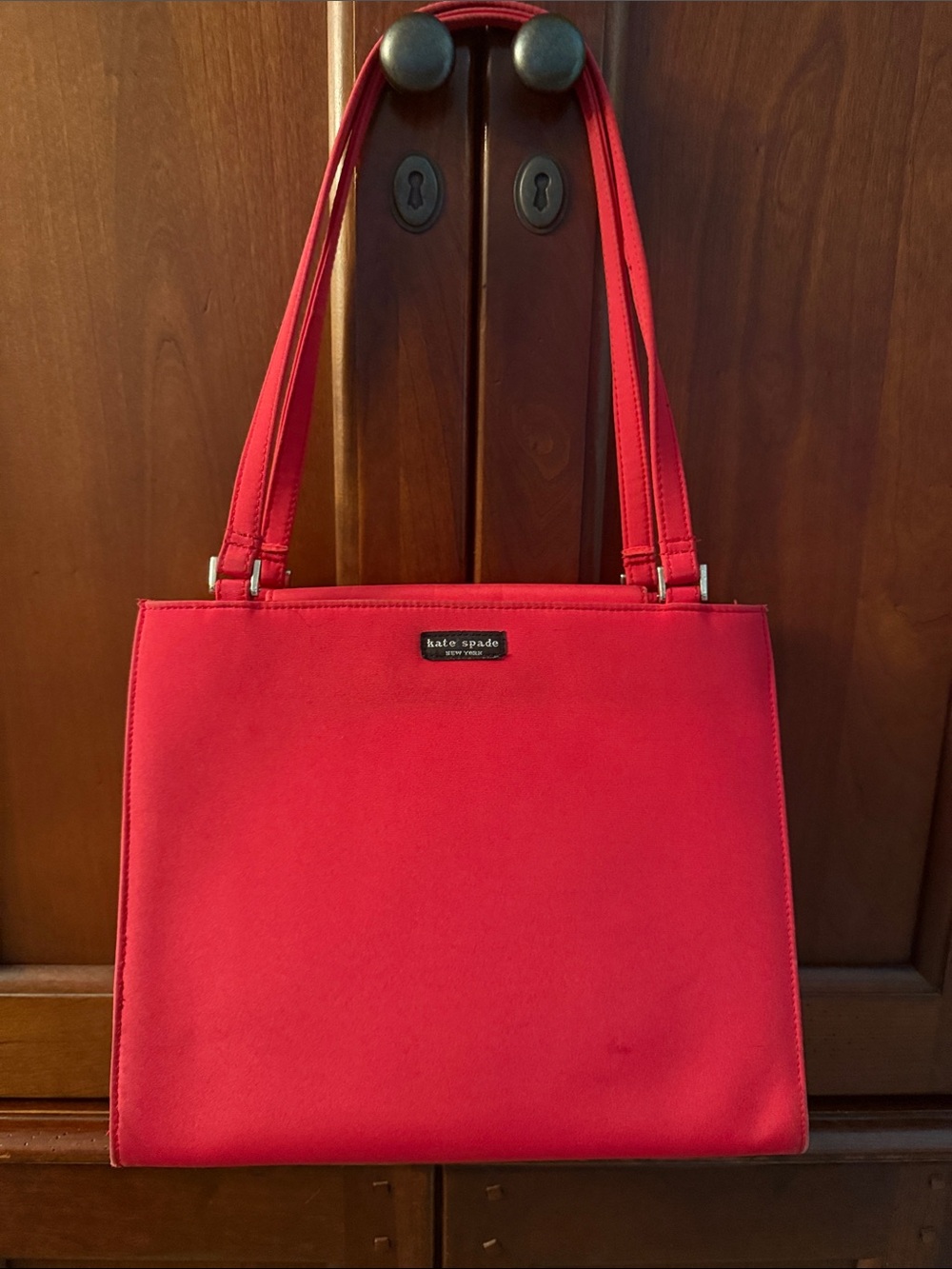kate spade Red Shoulder Tote with Double Straps